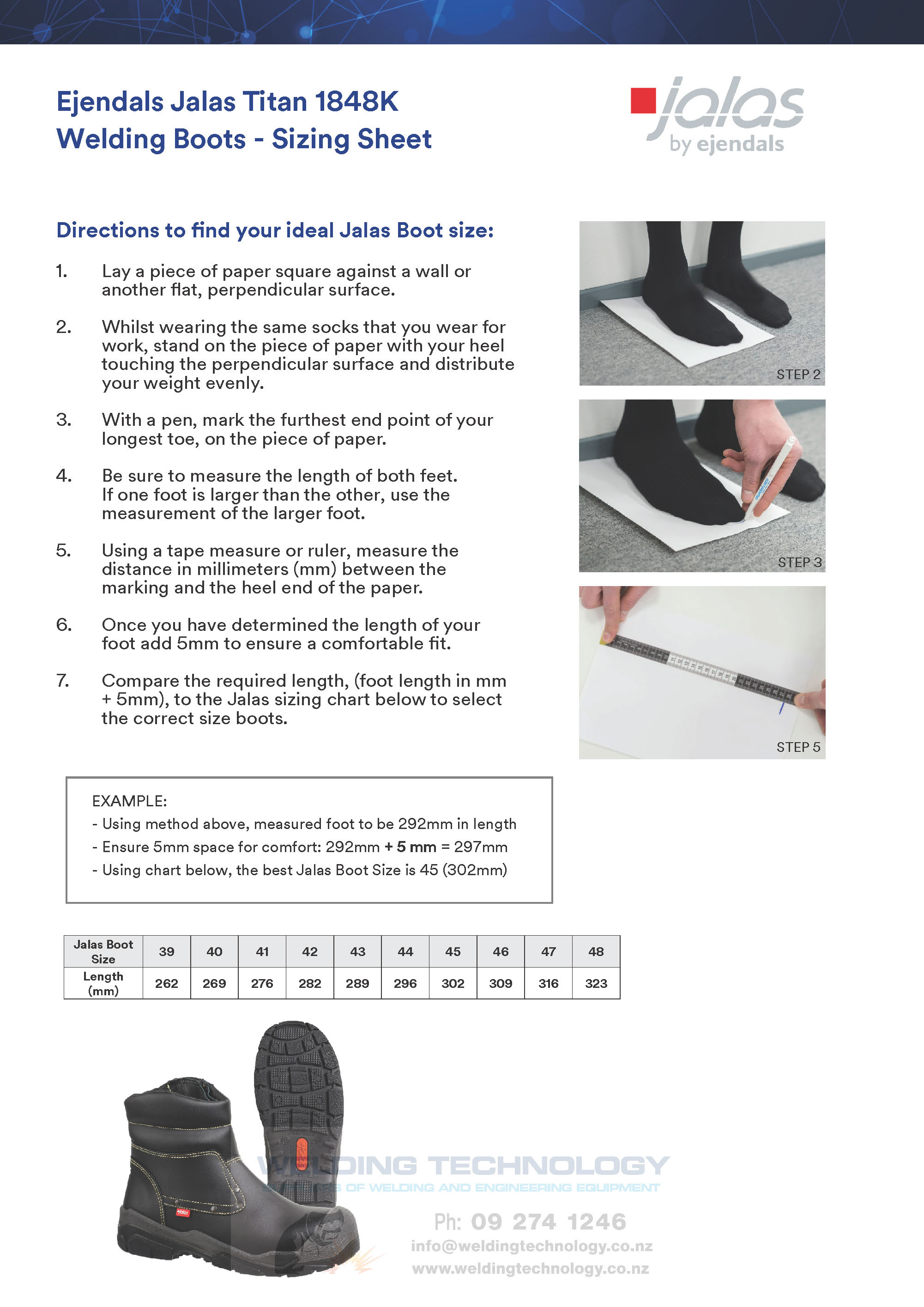 Jalas_Welding_Boot_Sizing_Sheet-Welding Technology